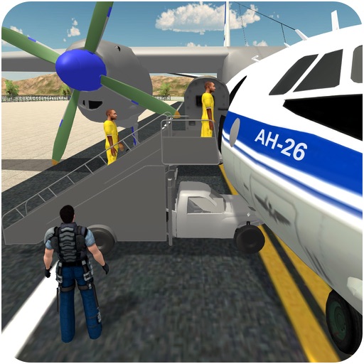 Jail criminal transport plane - flight mission icon
