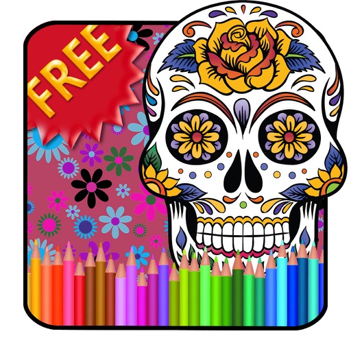 Adult Coloring Book Sugar Skull iOS App