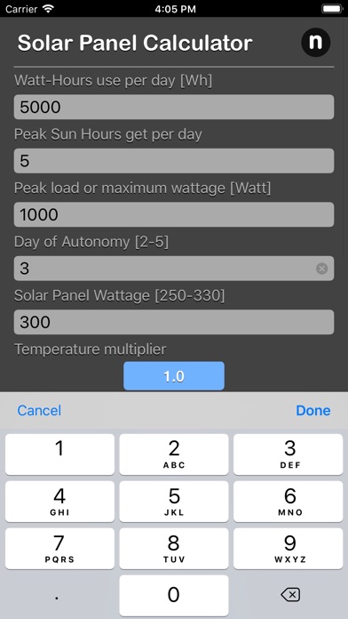 Solar Panel Calculator Plus screenshot 4