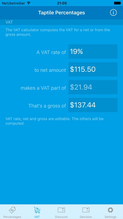 Taptile Percentages