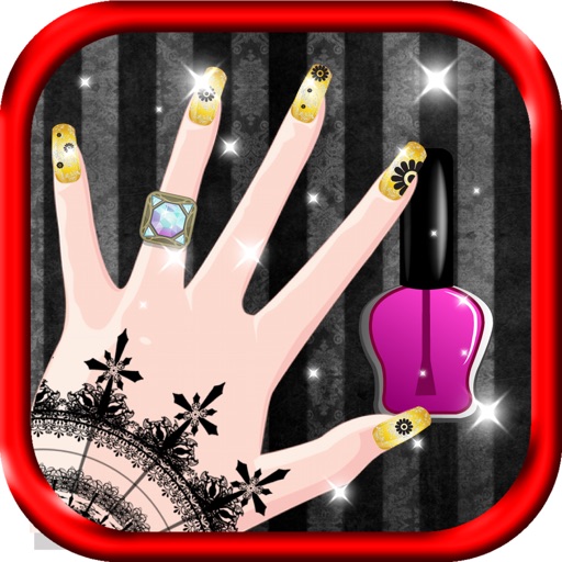 Ribbon Nail Design Icon