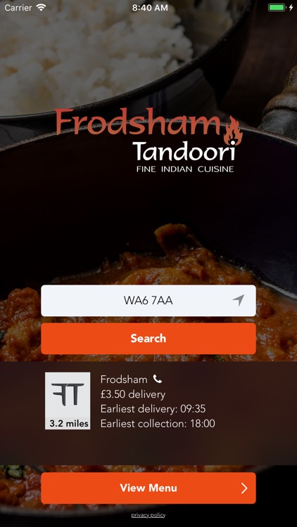 Frodsham Tandoori Ordering App