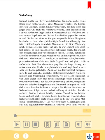 Der Proceß von Kafka Kapitel 1 -  Edition.Hörbuch  Deutsch-Lektüren zum Lesen und Hören von Klett für Oberstufe und Abitur mit Zusatzmaterialien screenshot 2
