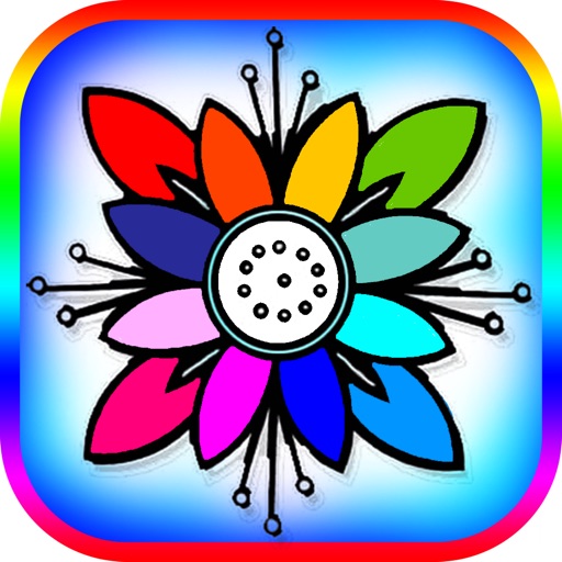 coloring book flower for kids and adult game