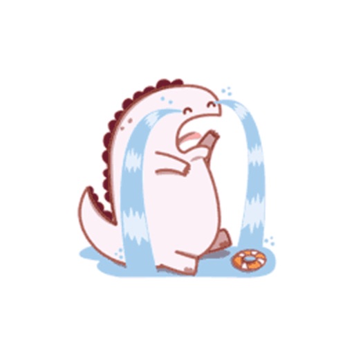 Animated Cute Dino Pink Sticker Pack icon