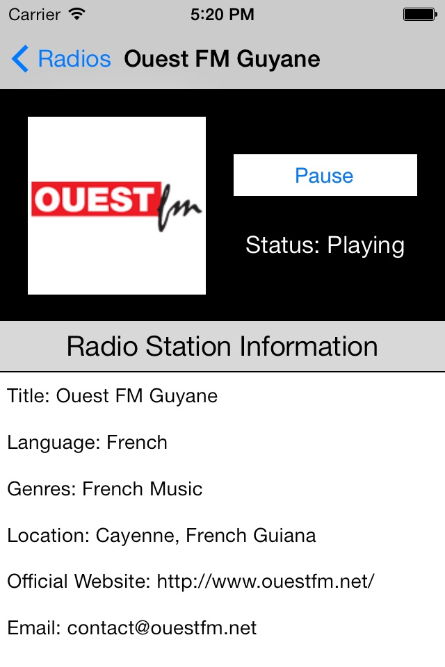 French Guiana Radio Live Player (Cayenne/français) screenshot 3