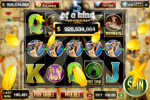 Cleopatra Queen of Egypt Casino Slots Free screenshot 2