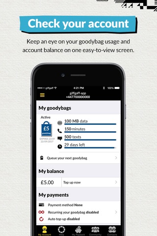 giffgaff app, Download and manage your account