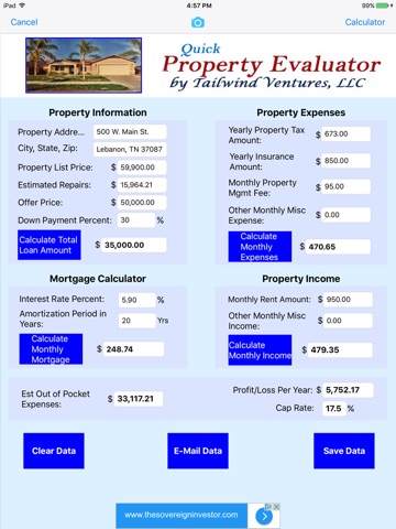 Quick Property Evaluator for iPad screenshot 4