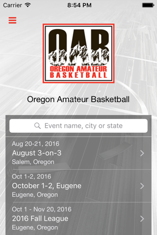 Oregon Amateur Basketball - náhled