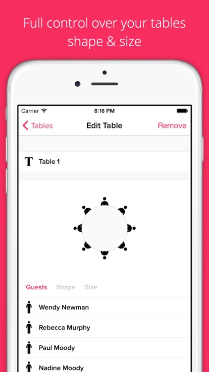 Wedding Table Planner - Guest list & table planner