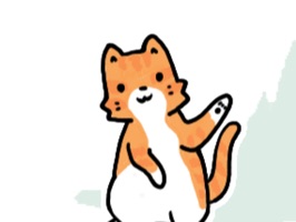 Animated stickers of a ginger cat called @whiskyginger being an dummy