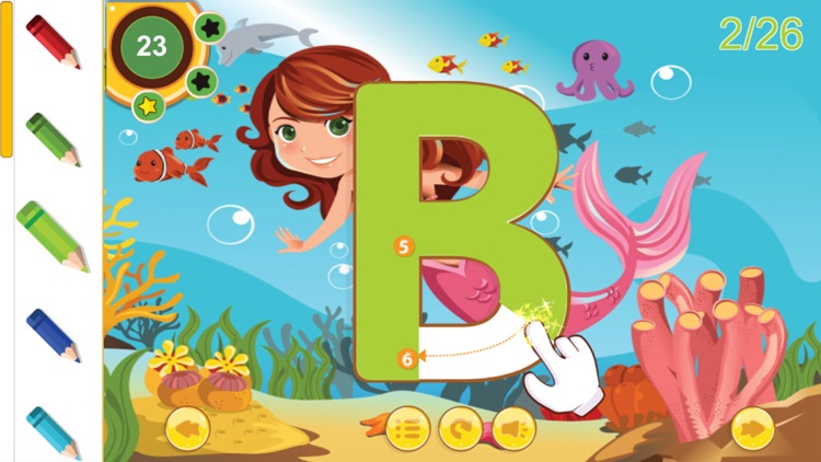 ABC Alphabet Tracing Mermaid Coloring for kids