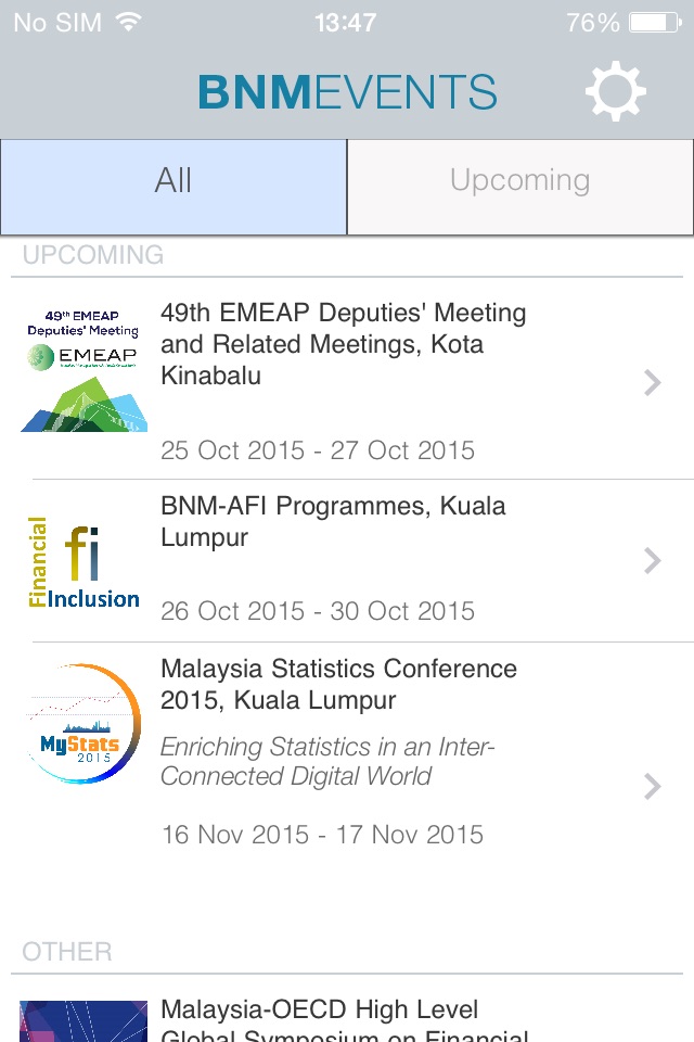 BNM Events screenshot 2