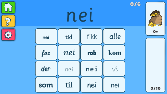 Høyfrekvente ord i rutenett