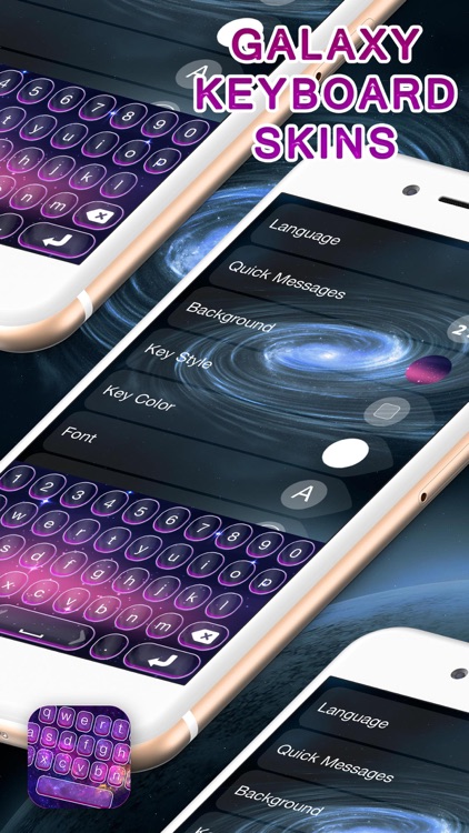 Galaxy Keyboard Skins – Glow.ing Space Themes and Color.ful Text Fonts for iPhone Free