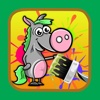 Exercise Painting and Coloring Horse Animal for Preschool