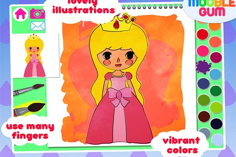 Princess Coloring Book - painting app for kids  - paint and dress up cute fashion girls screenshot 3