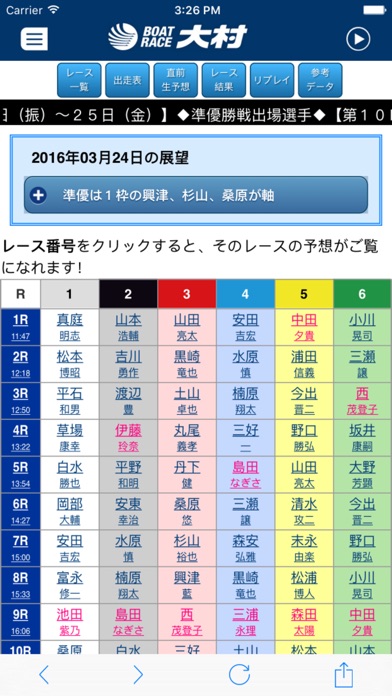ボートレース大村 公式アプリのスクリーンショット2 ボートレース大村 公式アプリのスクリーンショット2