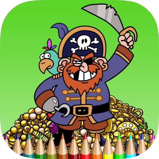 The Pirate Coloring Book HD for Children: Learn to paint and color a pirate ship and more Icon