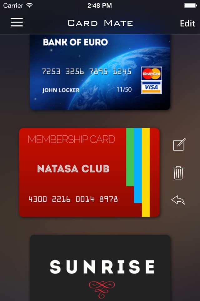 Card Mate Pro- credit cards screenshot 2