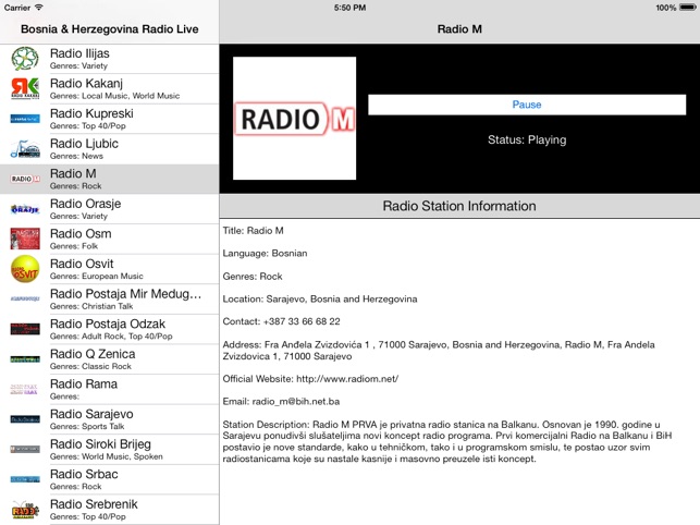 Bosnia and Herzegovina Radio Live (Босна и Херцеговина, Bosnian, bosanski,  босански) on the App Store