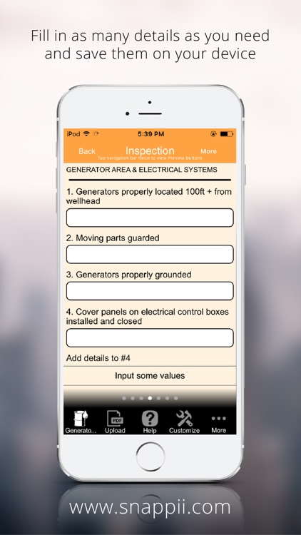 Generator Area & Electrical Systems Inspection App
