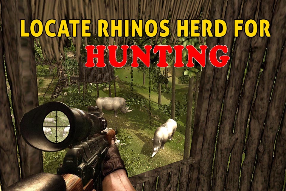 Wild Rhino Hunter Simulator – Hunt down animals in this jungle shooting simulation game screenshot 3