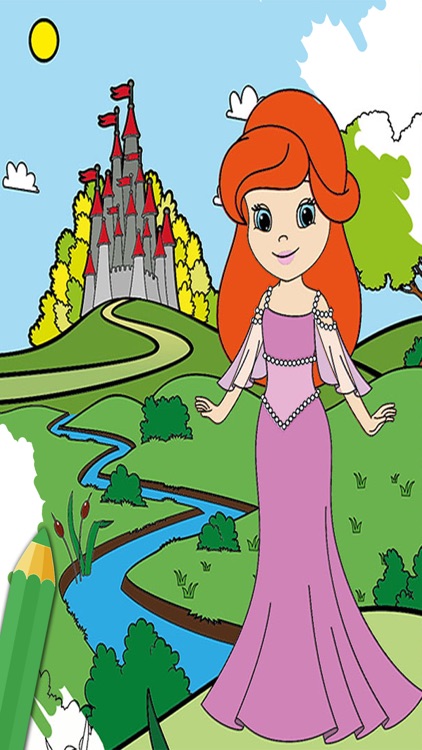 Paint princes in princesses coloring game