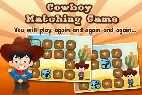 Cowboy Matching and Learning Game for Kids screenshot 4