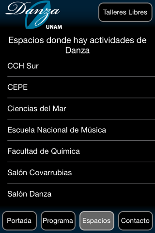 Dirección de Danza, UNAM screenshot 2
