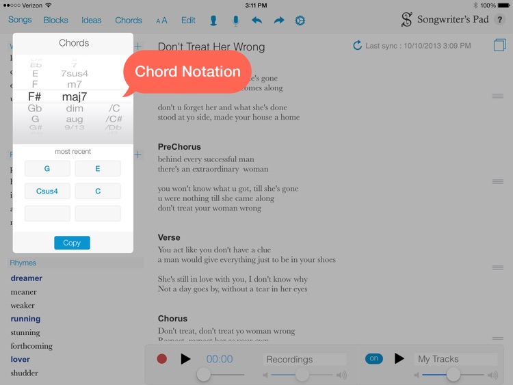 Songwriter's Pad™ - Songwriting App for iPad screenshot-3
