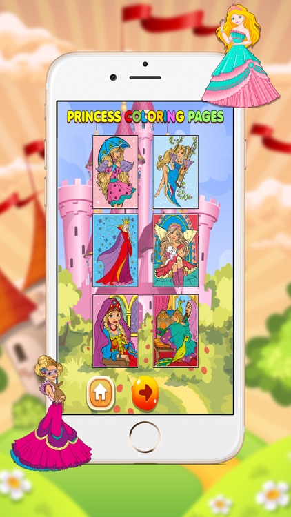 Princess fairy coloring sheets pages screenshot-3