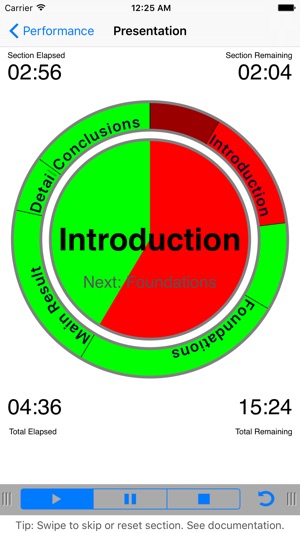 Timer with Sections