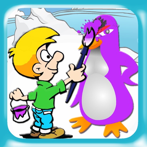 Kids Penguin Paint Learning Game icon