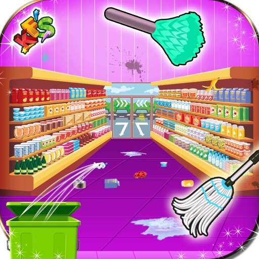 Supermarket repair & cleanup- Messy shop cleaning Icon