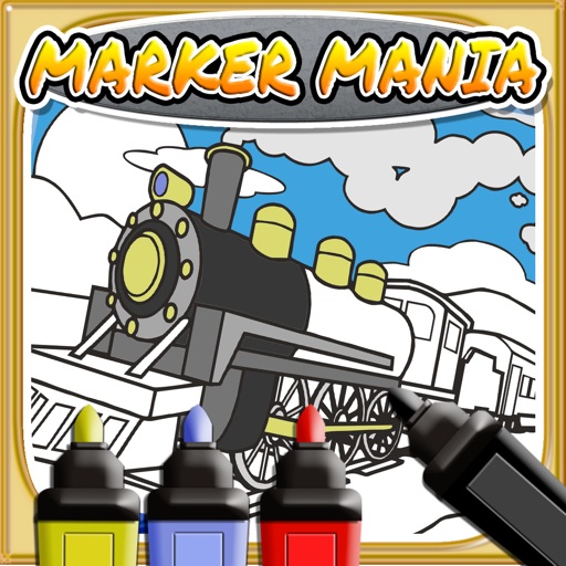 Marker Mania for Boys: My Choo Choo Trains and Jet Planes Coloring Book PRO! icon