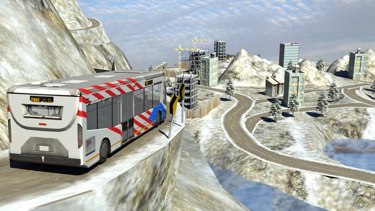 winter Snow hill Bus Driving simulator screenshot-3