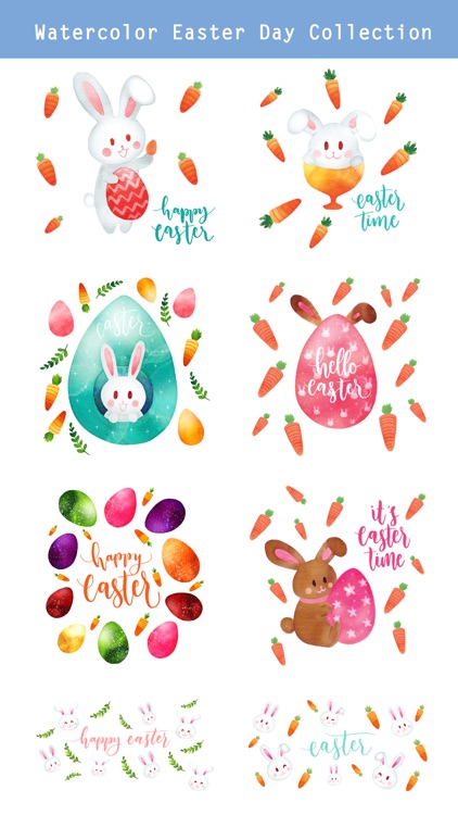 Watercolor Easter Day Stickers