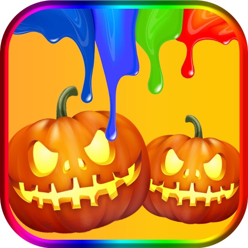 Happy Halloween Coloring Book Icon
