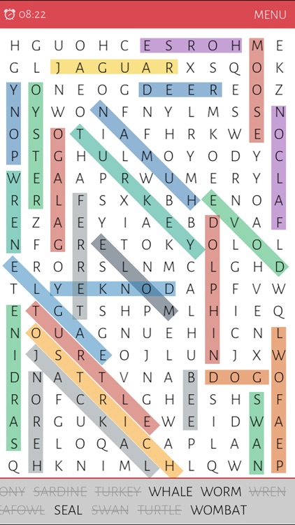 Word Search Colorful