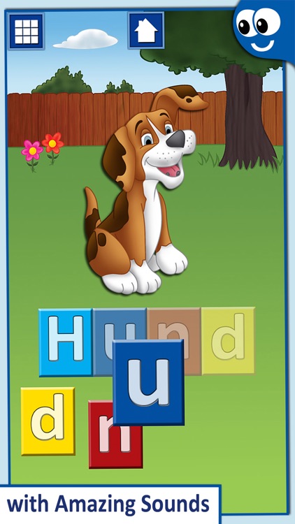 German First Words with Phonics: Kids Preschool Spelling & Learning Game