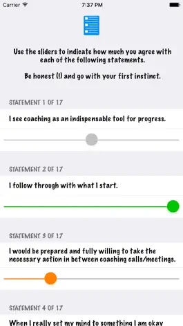 Game screenshot Coachability Questionnaire apk