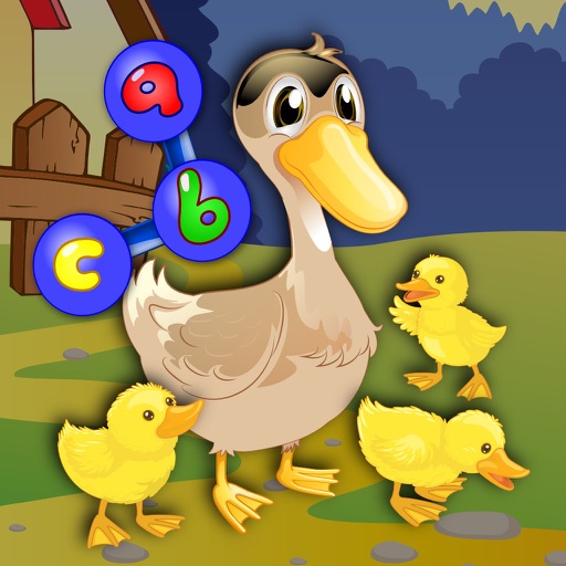 Preschool ABC farm animal join the dot puzzles icon