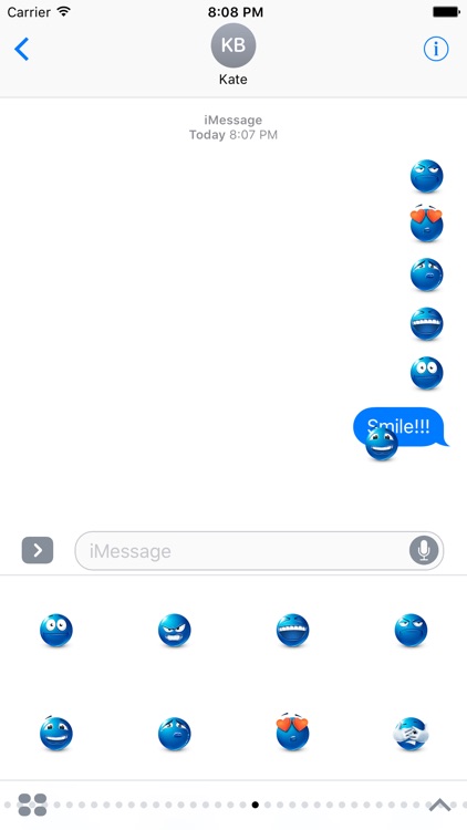 Blue Emoji Sticker Pack for iMessage screenshot-4