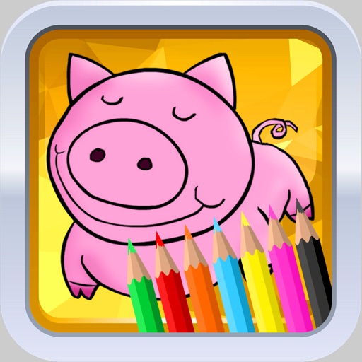 Cartoon Cute Funny Coloring Pages for Kids Icon
