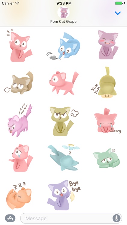 Pom Cats the Rainbow Kittens Stickers for Messages