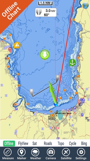 Lake Tahoe California GPS fishing chart offline(圖3)-速報App