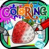 Coloring Book : Painting Pictures on Fruits and Berries Cartoon for Pro