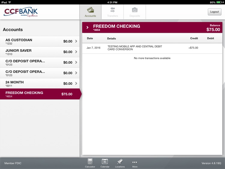 CCFBANK Mobile for iPad